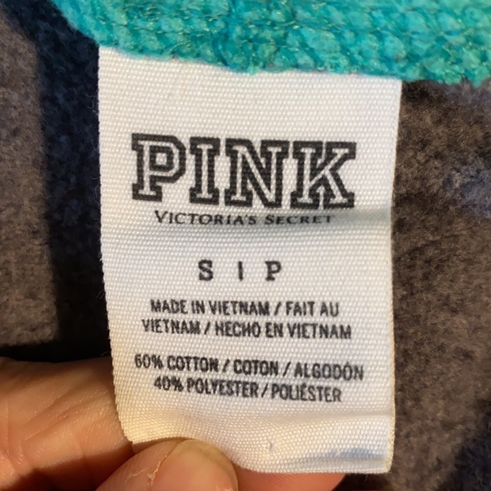 Teal & Grey Zip Up Hoodie size small - Picture 7 of 11